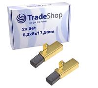 Trade-Shop Lot de 2 charbons moteur 6,3 x 8 x 17,5 mm compatibles avec Festool RS 3 Version A, RS 300 EQ, RS 300 EQSet, RS 300 Q-Plus, RS 4 E, RS 300 Q