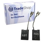 Trade-Shop Lot de 2 charbons moteur (inscription A65/A69) 6 x 16 x 24 mm compatibles avec Bosch MH 10-SE, 11316EVS, 11223EVS, remplace 1.617.014.126