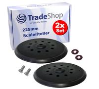 Trade-Shop Lot de 2 disques abrasifs rigides à 10 trous 225 mm Compatible avec ponceuse à sec Flex Girafe WST 700, WSE 500, WSE 7