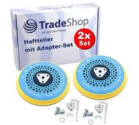Trade-Shop Lot de 2 disques abrasifs Velcro Ø 150 mm Filetage M8 5/16" + kit adaptateur compatible avec ponceuse excentrique Rupes Makita Festool Dynabrade Mirka