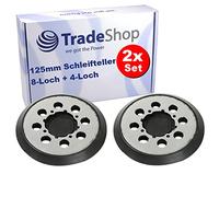 Trade-Shop Lot de 2 disques de ponçage à 8 trous + 4 trous - Diamètre : 125 mm - Compatible avec Dewalt DCW 210, DCW 210 BR, DCW 210 D1, DCW 210 D2