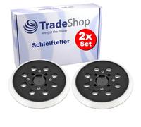 Trade-Shop Lot de 2 disques de ponçage fermeture auto-agrippante 8 + 4 trous 125 mm Compatible avec ponceuse excentrique Bosch, remplace 2 609 004 175