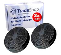 Trade-Shop Lot de 2 filtres à charbon actif compatibles avec Klarstein 10028532 10030175 10030938 10030939 10031183, compatibles avec hotte aspirante Ciarra CBCF003