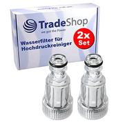 Trade-Shop Lot de 2 filtres à eau (3/4") compatibles avec Bosch, Lavor, Parkside, Nilfisk, Stihl, Makita, NAC, Black & Decker Tuyau d'arrosage