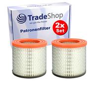 Trade-Shop Lot de 2 filtres à poussières fines/cartouches/filtres ronds/filtres plissés compatibles avec aspirateur à cendres sans fil Güde GA18L AS 18-201-05-58580