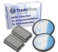 Trade-Shop Lot de 2 filtres HEPA compatible avec Rowenta, compatible avec Moulinex, compatible avec Tefal, Samurai (filtre pré-moteur + filtre d'évacuation) remplace ZR005901
