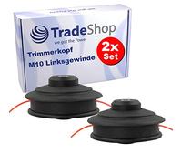 Trade-Shop Lot de 2 têtes de tonte/tondeuse/tête de tondeuse M10 x 1,25 mm pour Echo SRM-2455L SRM-2455U SRM-3155L SRM-3155U SRM-3605U SRM-3805U RM-385