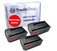 Trade-Shop Lot de 3 batteries Li-Ion de qualité supérieure 36 V 5000 mAh de rechange pour Hilti 401594, 2018896, B36/2.6, B36/3.0, B36/3.3, B36/5.2, B36/6.0, TE 500-A36, WSC 70
