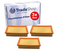 Trade-Shop Lot de 3 filtres à air plissés plats compatibles avec Karcher 2000E 2000TE 3500 3500E 3501 3501E remplace 6.904-068.0 6.904-156.0