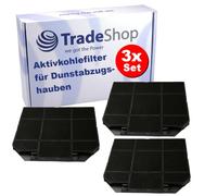 Trade-Shop Lot de 3 filtres à charbon actif de rechange pour Faber 112.0016.756, 112.0174.992, 112.0157.242, 112.0157.243, 112.0185.276, I260GR, 445934, Filter2