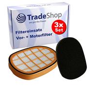 Trade-Shop Lot de 3 filtres de rechange en 2 parties Filtre de protection moteur pré-moteur de rechange pour Philips CP0663 CP0663/01 FC5005/01 CP1100/01 / mousse lavable