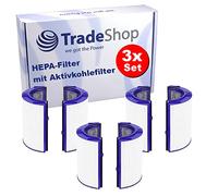 Trade-Shop Lot de 3 filtres HEPA avec filtre à charbon actif compatible avec Dyson DP04 HP04 HP06 HP07 HP09 PH01 PH02 PH03 PH04 TP04 TP06
