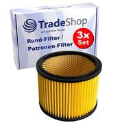 Trade-Shop Lot de 3 filtres ronds plissés de rechange pour Einhell TC-VC 1820 S TC-VC 1820 SA TC-VC 1930 S TC-VC 1930 SA