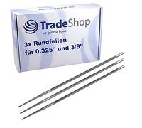 Trade-Shop Lot de 3 limes rondes pour chaîne de tronçonneuse Makita Dolmar Husqvarna Ryobi Alpina McCulloch AL-KO 325" 3/8"