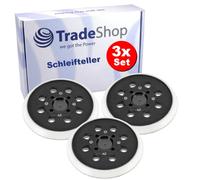 Trade-Shop Lot de 3 plateaux de ponçage fermeture auto-agrippante 125 mm compatible avec Bosch, PEX 300 AE, PEX 400 AE, PEX 4000 AE, AdvancedOrbit 18 remplace 2609004175