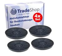 Trade-Shop Lot de 4 filtres à charbon actif, 175 mm, compatibles avec Respekta CH 22020 IXA, CH22020IXA, CH 3100 GISA, CH3100GIS-A, CH 77060 S, CH 77060 W, CH 77090 S
