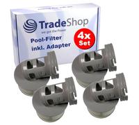 Trade-Shop Lot de 4 filtres pour jacuzzi avec support compatible avec MSpa Alpin b-090, bleu mer b-110a, Camaro b-130, Castello b-121
