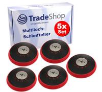 Trade-Shop Lot de 5 disques abrasifs fermeture auto-agrippante 150mm 72 trous compatible avec ponceuse excentrique M8, remplacement pour ponceuse excentrique Bosch 2 608 601 335/2.608.601.335, RSM6045