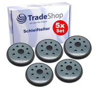 Trade-Shop Lot de 5 plateaux de ponçage Ø 125 mm Compatible avec CMI C-ES 420, compatible avec Einhell Expert TE-RS 40 E, EX, BR, ARG