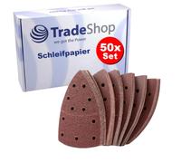 Trade-Shop Lot de 50 disques abrasifs pour ponceuse multi-ponceuse à bois compatible avec Bosch PSM 160 A / 80 A - 150 x 105 mm