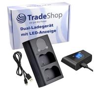 Trade-Shop Micro-USB Type-C Double Batterie Chargeur Rapide pour 2 Batteries avec LCD Compatible avec Nikon EN-EL3 / EN-EL3e / EN-EL3a / EN-EL3e-2