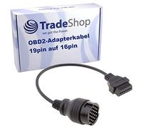 Trade-Shop OBD1 Câble adaptateur de diagnostic 19 broches vers 16 broches OBD2 compatible avec les véhicules Porsche avec connecteur de diagnostic à 19 broches