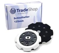 Trade-Shop Plateau de ponçage 8 trous 125 mm compatible avec Makita PO5000C, PO6000C, DPO500Z, DPO600Z, DPO600TKX1