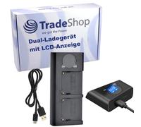 Trade-Shop Station de charge double LCD USB-C compatible avec Sony CCD-TR917 CCD-TR930 CCD-TR940 CCD-TRT97 CCD-TRV101 CCD-TRV119 CCD-TRV15 CCD-TRV16 CCD-TRV215