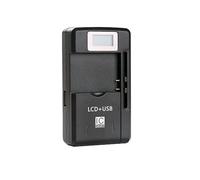 Trade-Shop Station de charge universelle LCD pour batterie Li-ion 3,7 V jusqu'à 6,5 cm, station de charge réglable, compatible avec de nombreux smartphones, appareils photo numériques, batteries avec