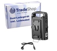 Trade-Shop V-Mount Batterie Li-Ion 2 canaux chargeur avec câble de charge pour Sony MSW-970P PXW-X500 PDW-HD1200 PDW-HD1500 PDW-F1600 PDW-HR1 BC-L70 Nikon D7100