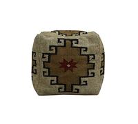 Trade Star - Pouf décoratif Kilim de première qualité, fait à la main en laine de jute, housse de pouf ottoman authentique tissé à la main, housse de pouf indien pour le salon (motif 3)