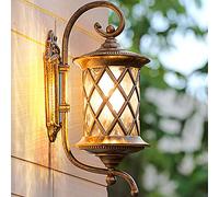 Trade Vintage Applique Murale Extérieure Bronze Boîtier en Aluminium avec Verre, Applique Murale Extérieure Porche Luminaire, Lanterne Applique Murale Extérieure Étanche à l'Humidité Lanterne pour