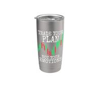 Trade Your Plan Not Your Emotions Trading Investor Actions Gobelet isotherme en acier inoxydable double paroi
