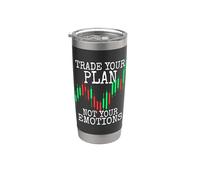 Trade Your Plan Not Your Emotions Trading Investor Actions Gobelet isotherme en acier inoxydable double paroi