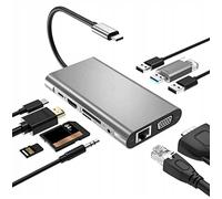Tradebit Hub USB-C I 3 x USB 3.0 I 1 x LAN Gigabit RJ45 I 1 x HDMI 4K I 1 x Micro SD I Power Delivery I Compatible avec les appareils Mac, tablettes, ordinateurs portables et smartphones