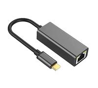 Tradebit - Hub USB-C I Adaptateur I LAN Ethernet RJ45 I Gigabit I 1000Mbps/1Gbps I en aluminium de haute qualité I Dimensions compactes I Compatible avec tablettes, ordinateurs portables et PC