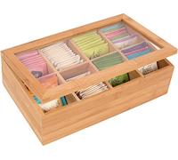 Trademark Innovations Boîte à thé en bambou naturel