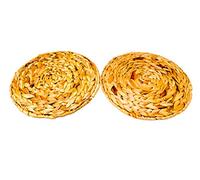 Trademark Innovations Lot de 2 Sets de Table Ronds en Jacinthe tissée en Osier