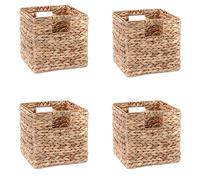 Trademark Innovations Lot de 4 paniers de rangement pliables en jacinthe avec cadre en fil de fer