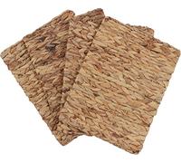 Trademark Innovations Lot de 4 Sets de Table rectangulaires tissés pour intérieur ou extérieur en Jacinthe d'eau Naturelle 40,6 x 30,5 cm