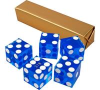 Trademark Poker 19MM A Grade Serialized Set of Casino Dice-Blue Dés Fournitures de Craps, Bleu