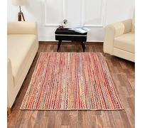 Trademoon Tapis bohème chic en jute naturelle tressé à la main - Décoration rustique pour salon, salle à manger et chambre à coucher - 1,8 x 2,7 m