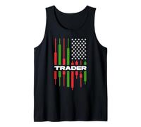 Trader - Amateur de Crypto et de Trading d'actions du Drapeau américain Débardeur