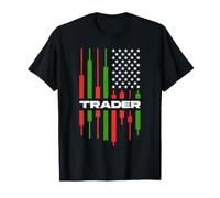 Trader - Amateur de Crypto et de Trading d'actions du Drapeau américain T-Shirt