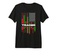 Trader - Amateur de Crypto et de Trading d'actions du Drapeau américain T-Shirt Haut de Gamme