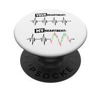 Trader Battement de Coeur My Heartbeat Actions Bourse Forex PopSockets PopGrip Adhésif
