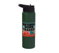 Trader né naturel Analyste d'actions Trading d'options Stainless Steel Insulated Water Bottle
