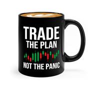 Trader Tasse à café Noir 325 ml - Trade the Plan - Business Man Financial Advisor Day Trading Stock Market Dividendes Investisseurs Finance Profit