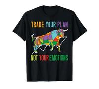 Trader Your Plan Not Your Emotion Bullish Forex Trader T-Shirt Graphique avec Valeur