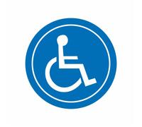 tradercat Autocollant pour voiture Pour fauteuil roulant Rond handicapé Pour fauteuil roulant Diamètre : 12 cm Pour toutes les surfaces fenêtres, rétroviseurs latéraux, vitre arrière,